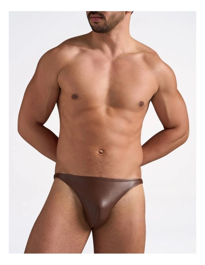 Flex Brief in Faux Leather Saddle image 1