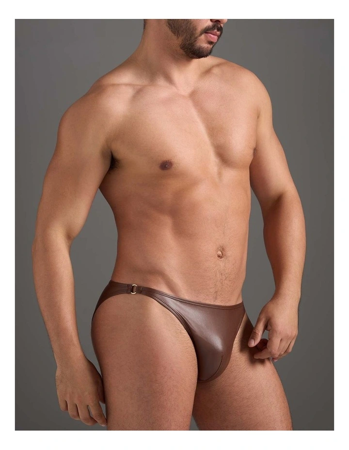 Flex Brief in Faux Leather Saddle image 2