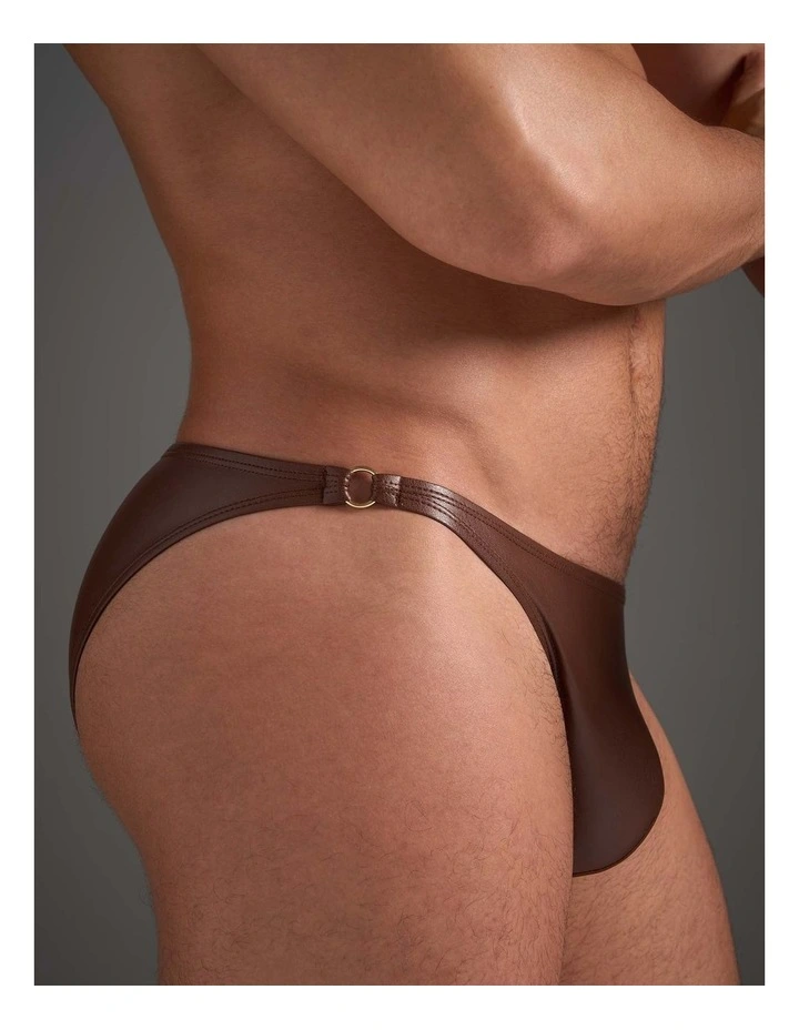 Flex Brief in Faux Leather Saddle image 3