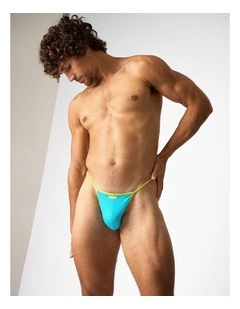 Flaunt Micro Thong in Aqua