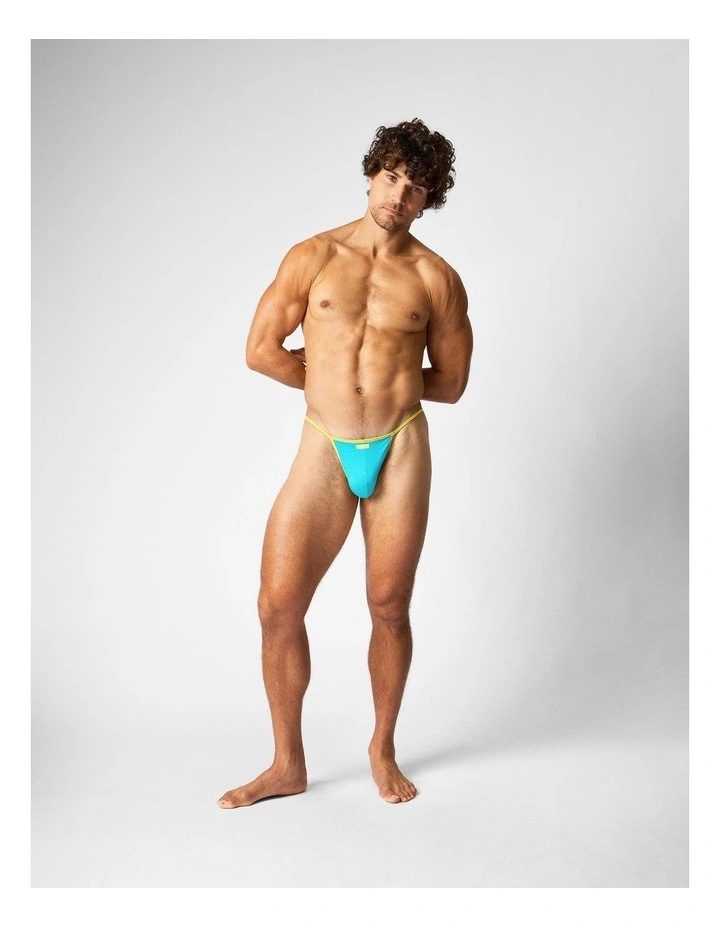 Flaunt Micro Thong in Aqua image 2