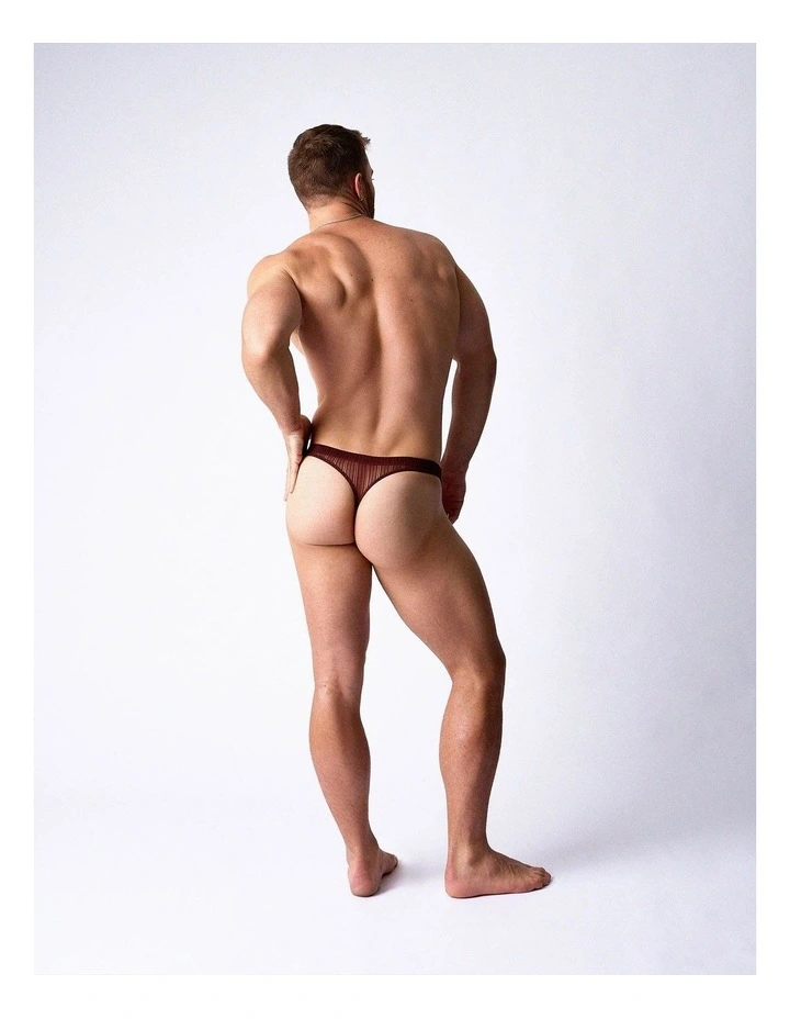 Romeo Sheer Thong in Mahogany image 3