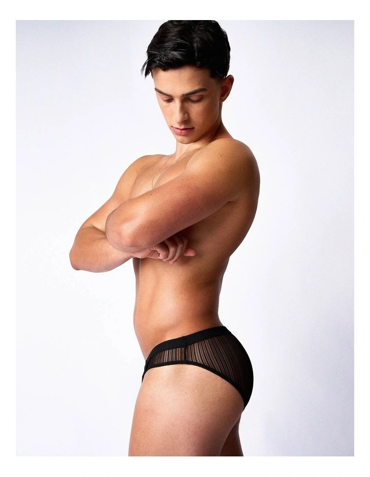 Romeo Sheer Bikini Brief in Noir image 4