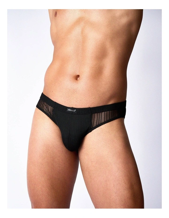Romeo Sheer Bikini Brief in Noir image 5