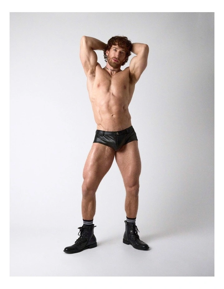 Vault Faux Leather Brief in Jet image 1
