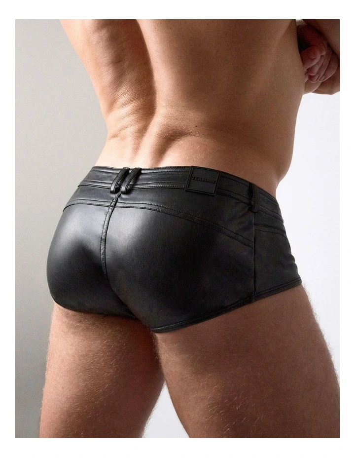 Vault Faux Leather Brief in Jet image 3