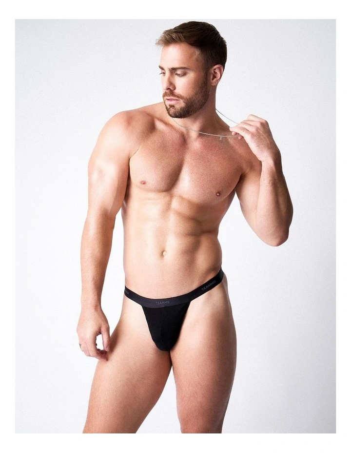 Team Cotton Micro Thong in Onyx image 1