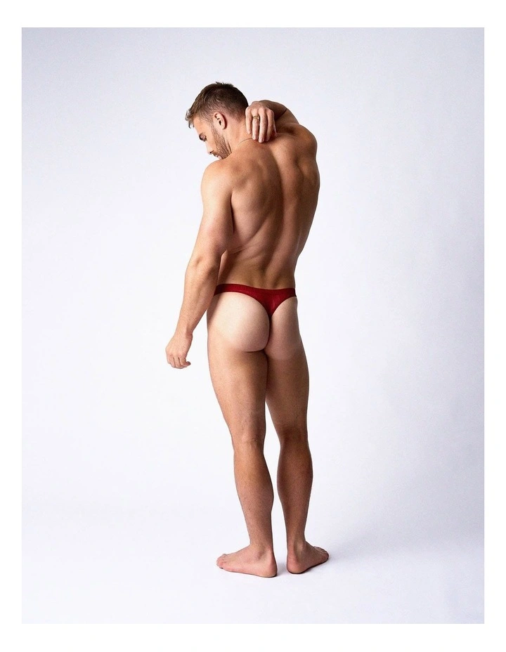 Romeo Sheer Thong in Cherry image 2