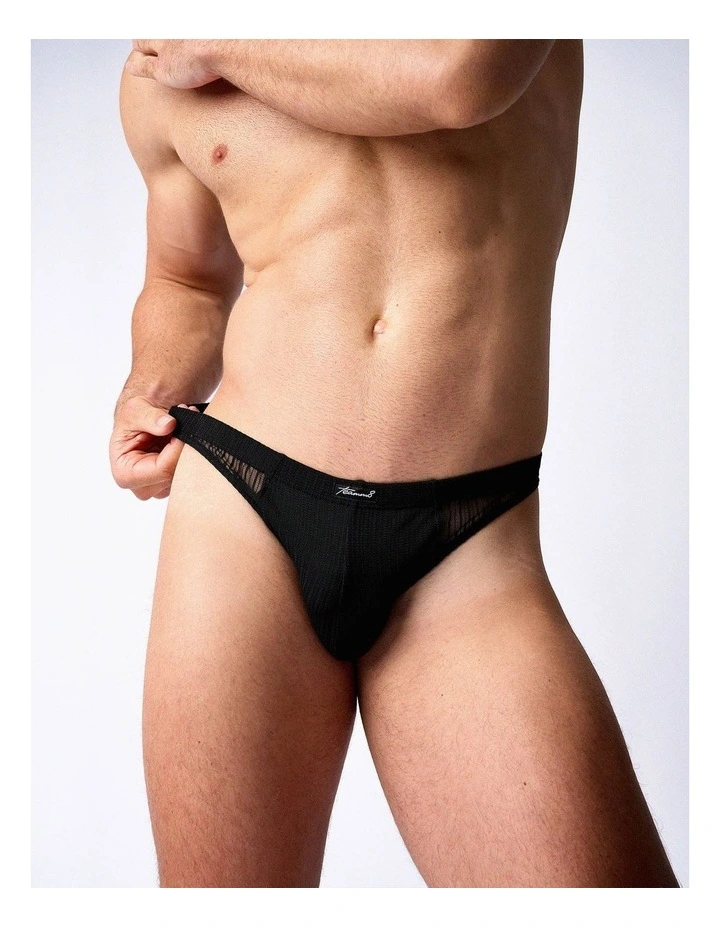 Romeo Sheer Thong in Noir image 5