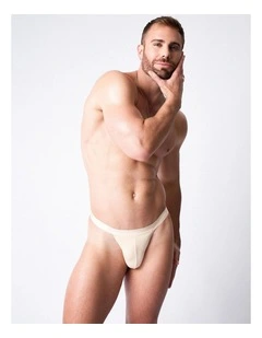 Team Cotton Micro Thong in Ecru