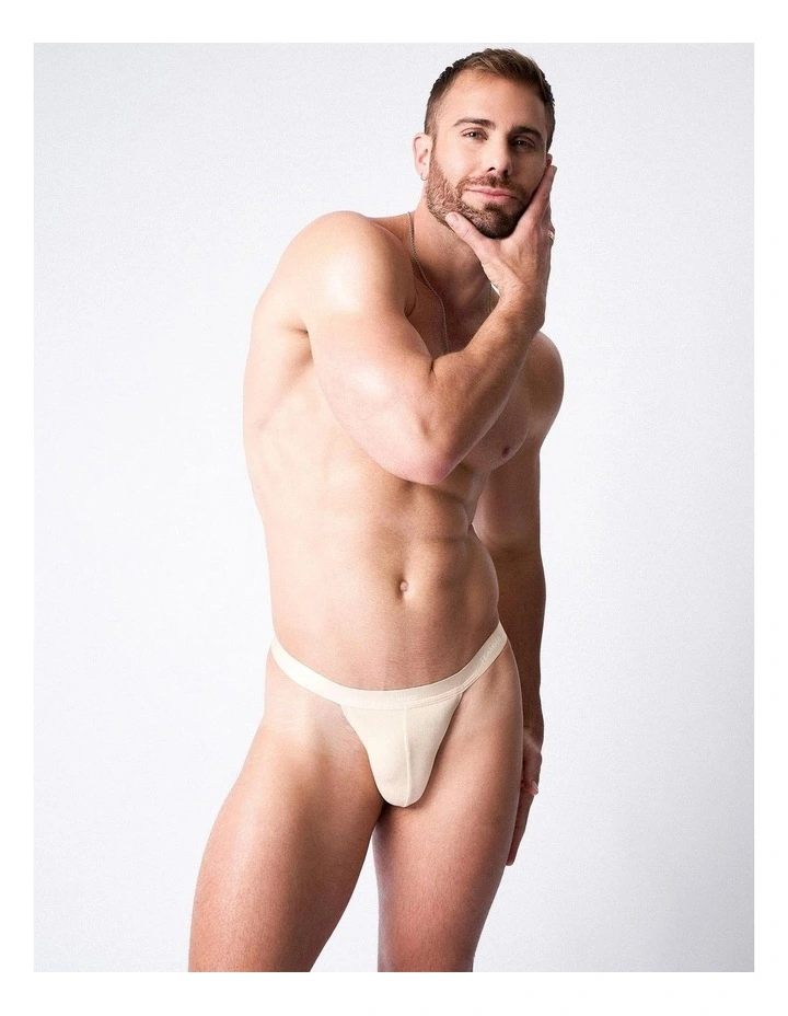 Team Cotton Micro Thong in Ecru image 1