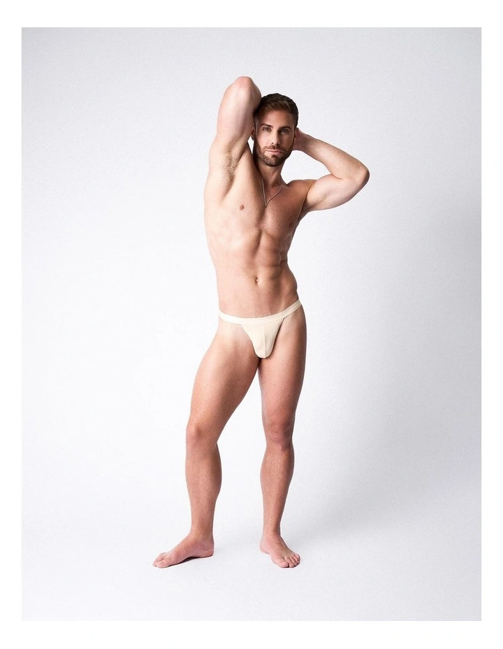 Team Cotton Micro Thong in Ecru image 2