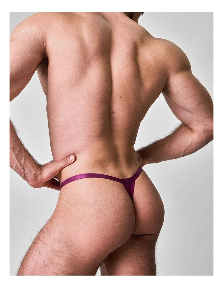 You Bamboo Micro Thong in Eggplant image 1