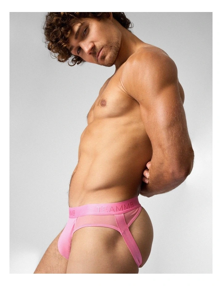 Score Sheer Slim Jockstrap in Blush image 1