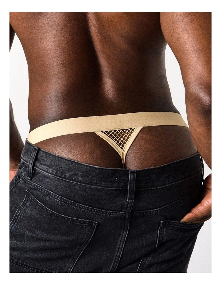 Edge Net Jock/Thong in Sand image 3