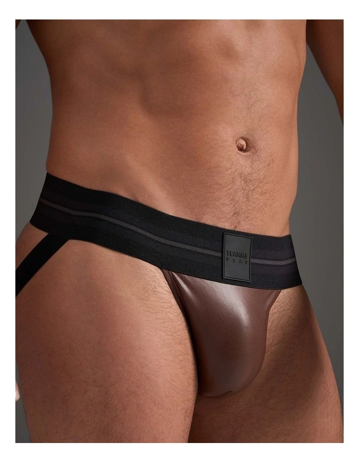 Flex Jockstrap in Faux Leather Saddle image 4