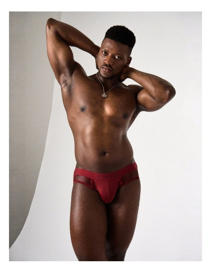 Edge Net Jock/Thong in Maroon image 2