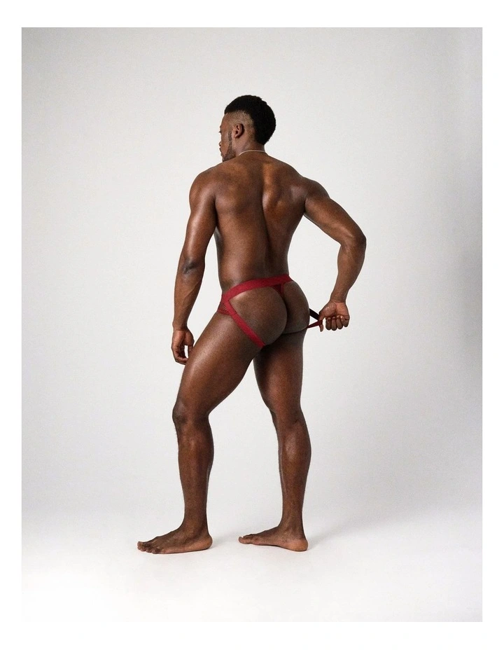 Edge Net Jock/Thong in Maroon image 3