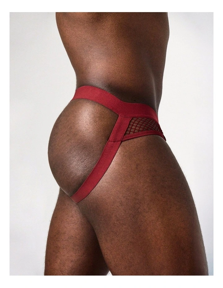 Edge Net Jock/Thong in Maroon image 6