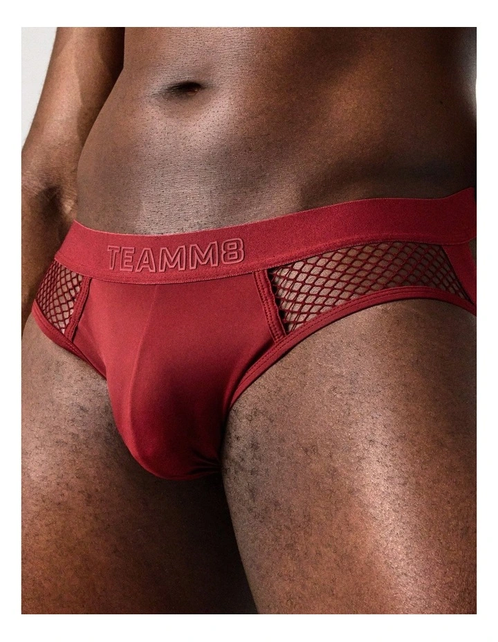 Edge Net Jock/Thong in Maroon image 7