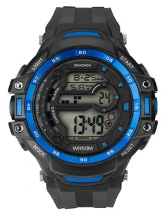 Digital 55mm Rubber Watch in Black