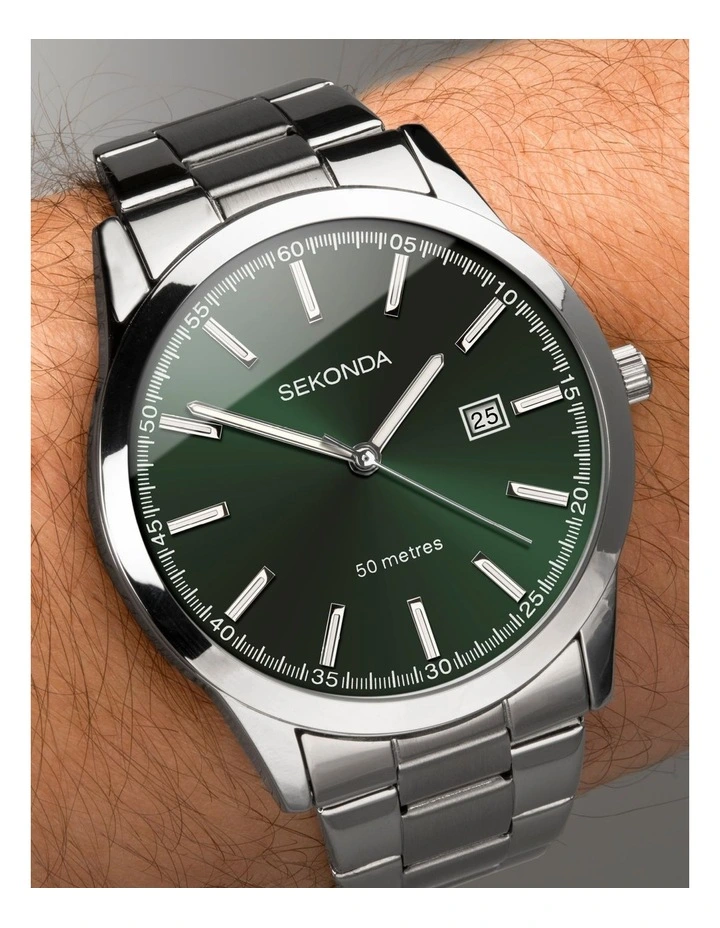 Taylor 43mm Link Watch in Silver image 2