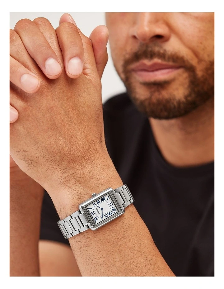 Clement 28x37mm Link Watch in Silver image 2