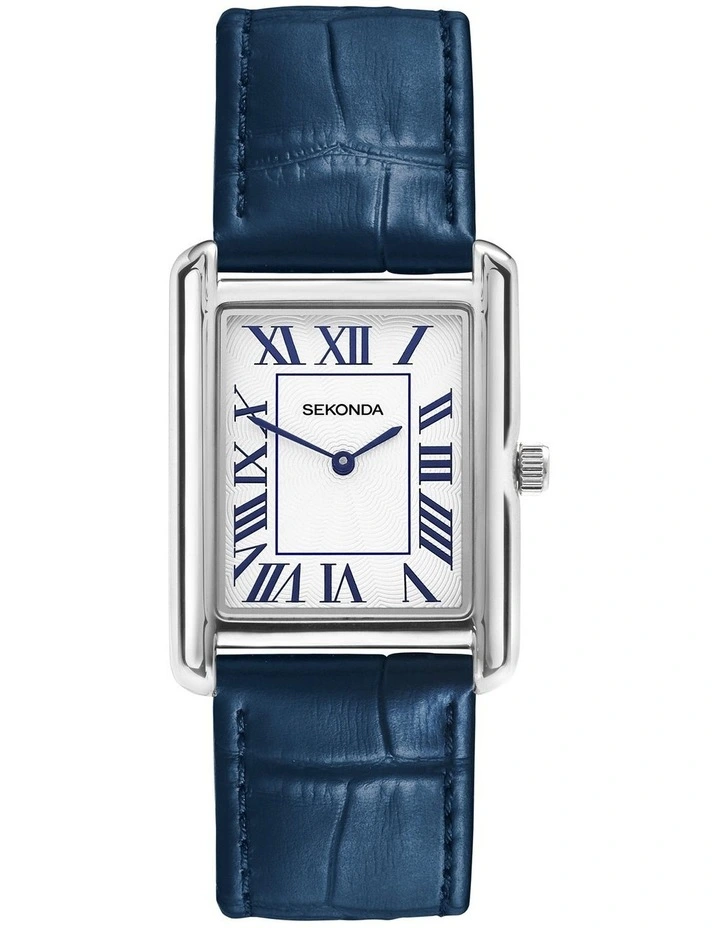 Clement 28x37mm Leather Watch in Silver image 1