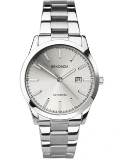 Taylor 43mm Link Watch in Silver