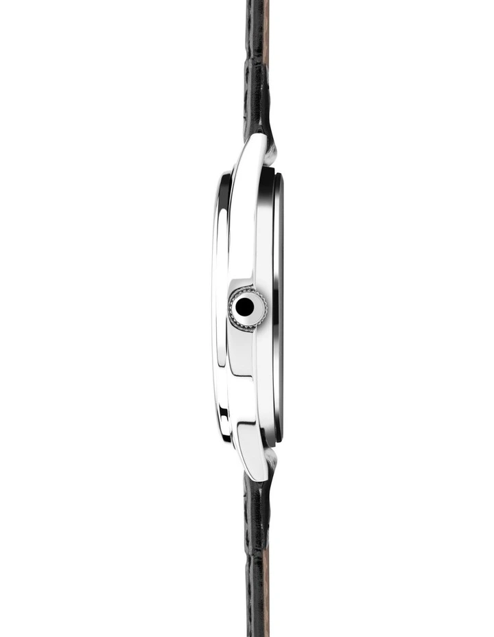 Classic 38mm Leather Watch in Silver/Black image 2