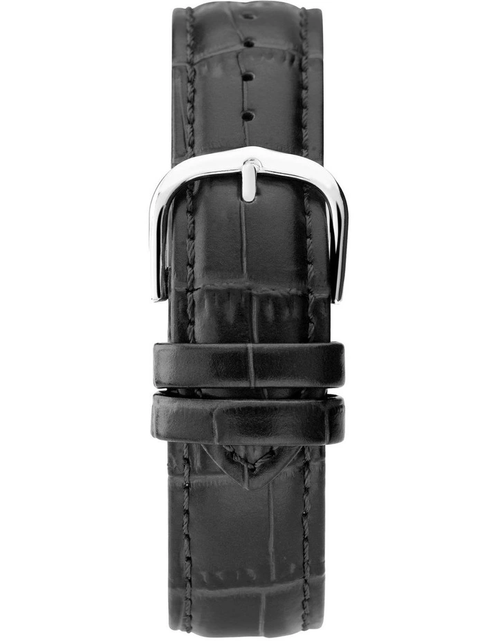 Classic 38mm Leather Watch in Silver/Black image 3