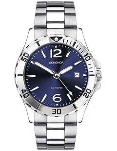 Caspian 46mm Link Watch in Silver