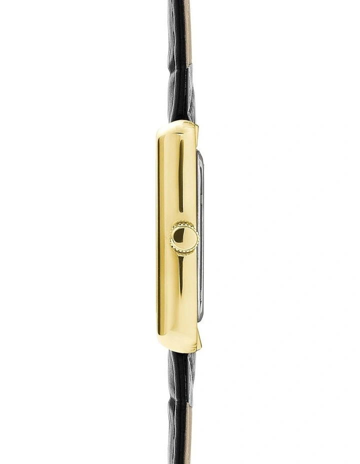 Clement 28x97mm Leather Watch in Black & Gold image 4