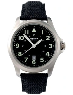 Wingman 43mm Rubber Watch in Black & Silver