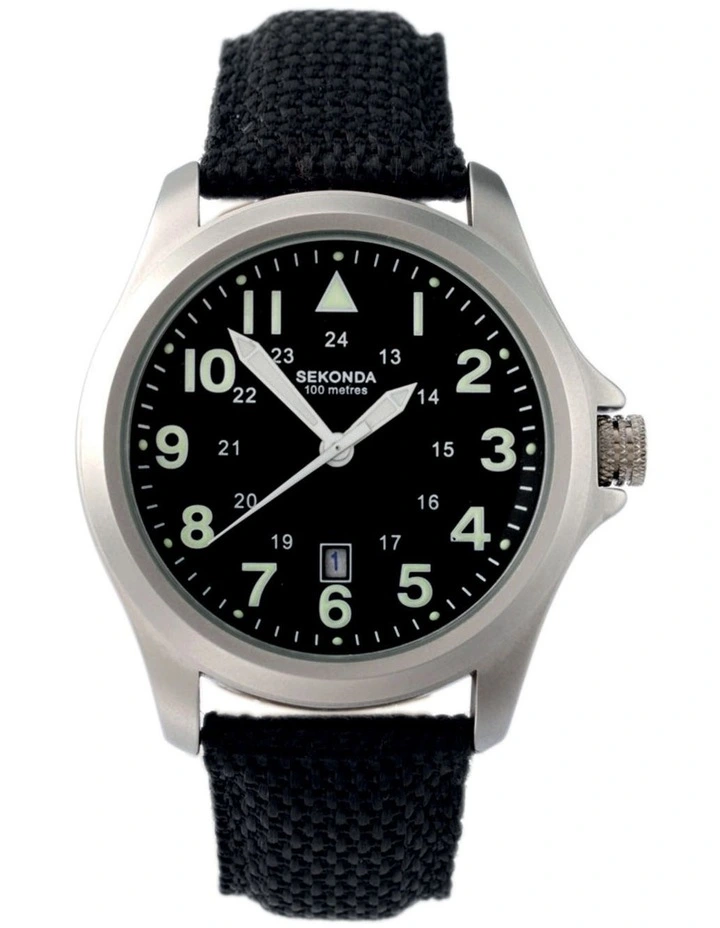Wingman 43mm Rubber Watch in Black & Silver image 1