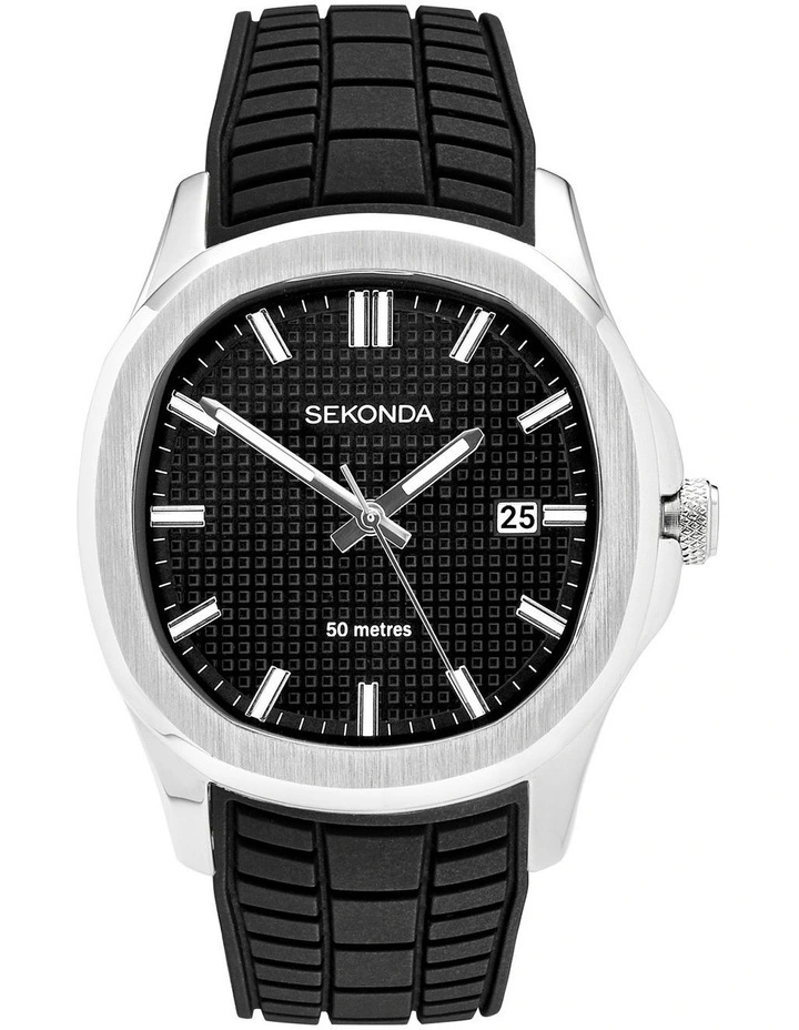 Octaire 40mm Rubber Silver Watch image 1