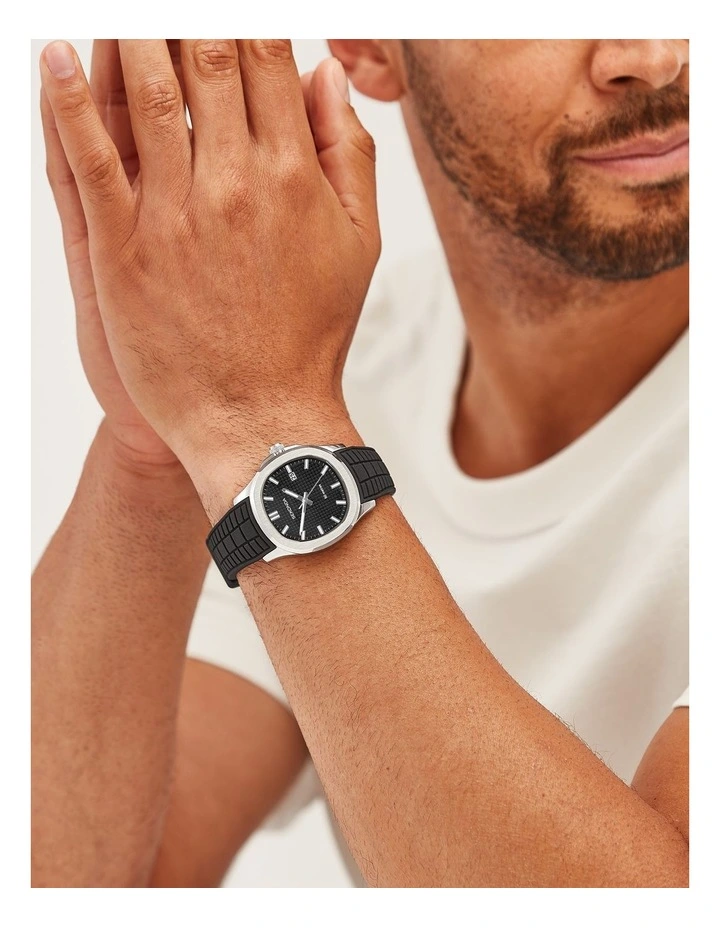 Octaire 40mm Rubber Silver Watch image 2