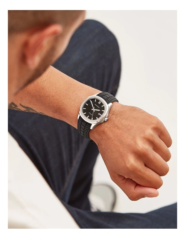 Octaire 40mm Rubber Silver Watch image 3