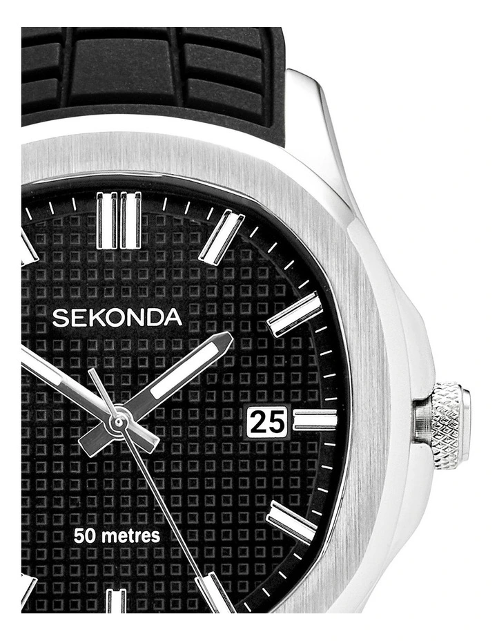 Octaire 40mm Rubber Silver Watch image 4