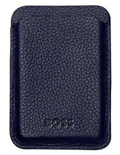 BOSS Card Holder Mobile Classic Grained Navy