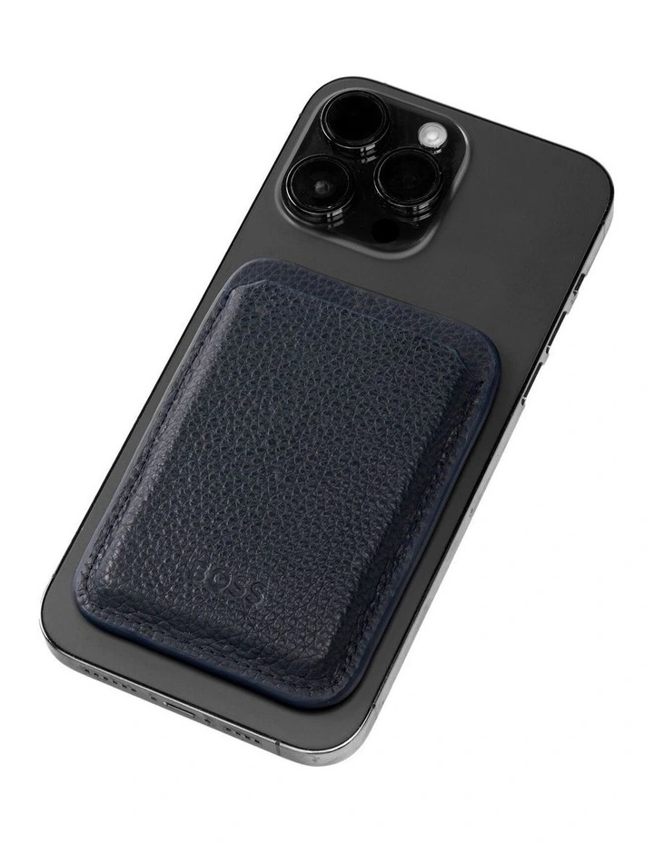 BOSS Card Holder Mobile Classic Grained Navy image 4