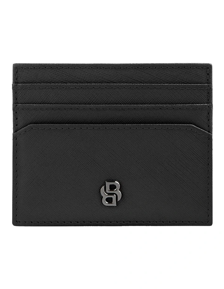 BOSS Card Holder Double B Saffiano Leather Black image 2