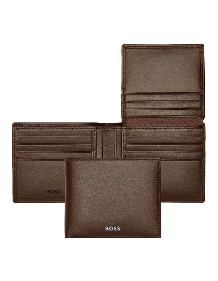 Trifold Leather Wallet Classic Smooth Brown image 2