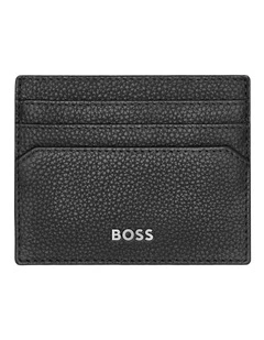 Leather Card Holder Classic Grained Black
