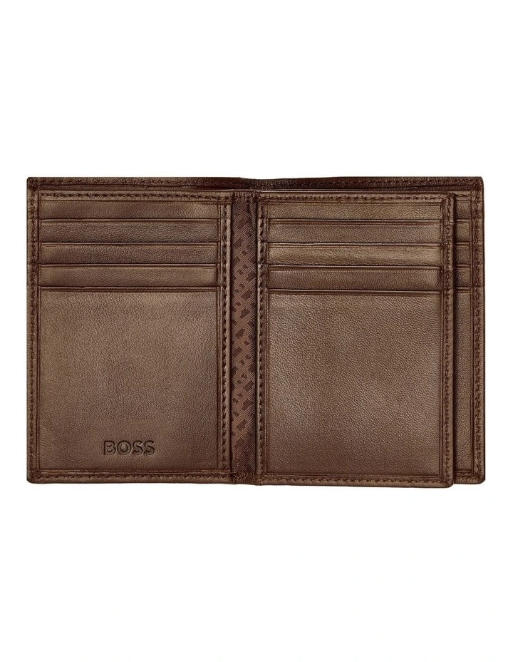 Leather Card Holder Trifold Smooth Brown image 4