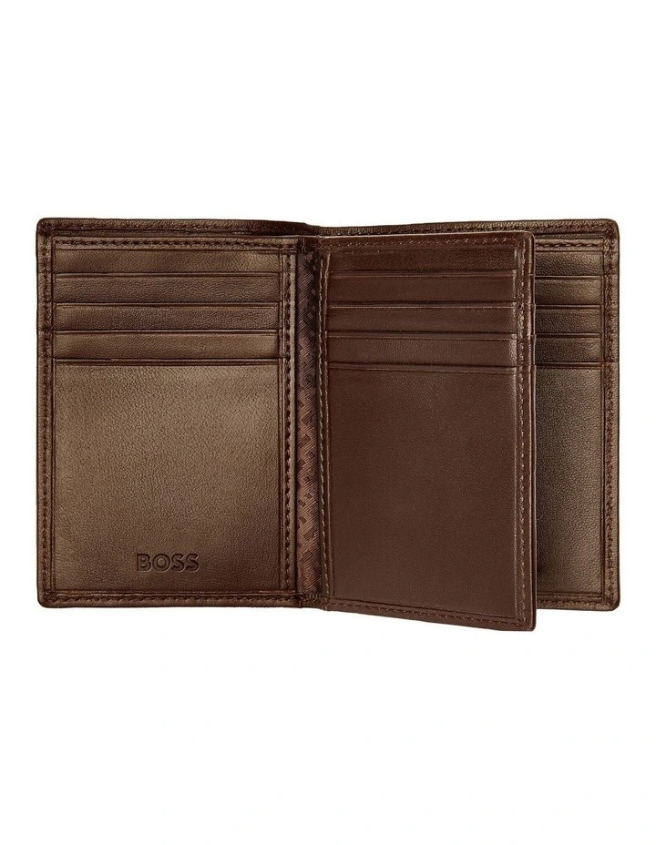 Leather Card Holder Trifold Smooth Brown image 5