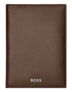 Folding card holder Classic Smooth Brown