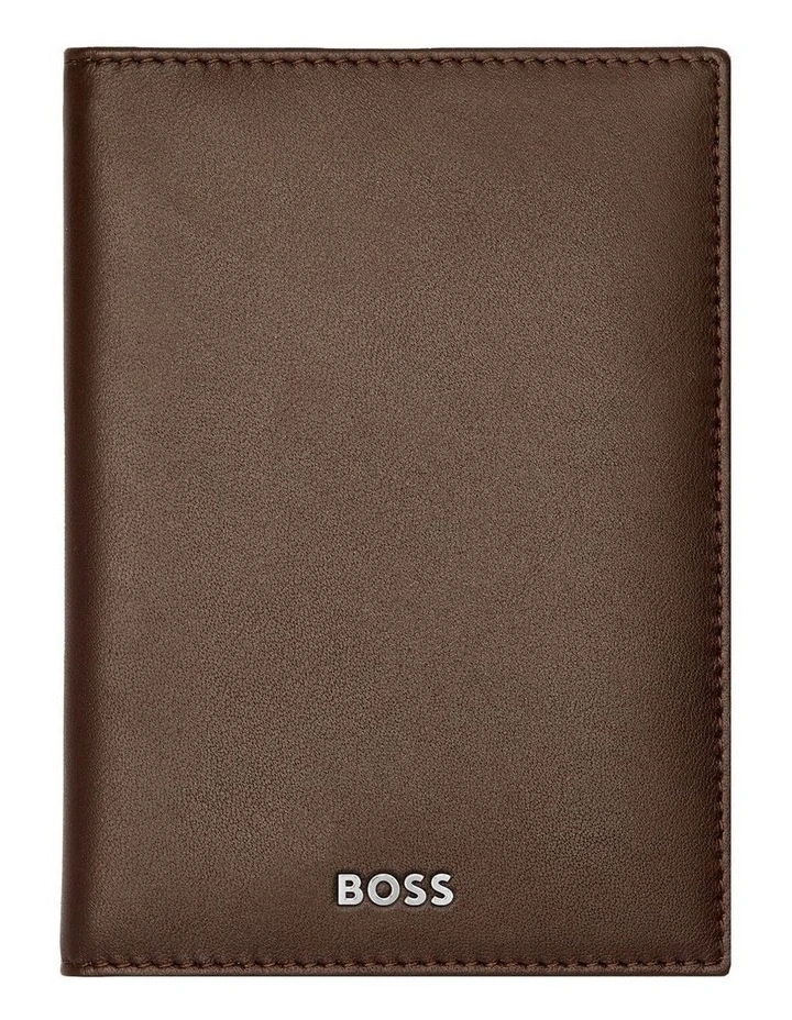 Folding card holder Classic Smooth Brown image 1