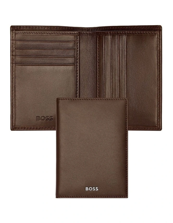 Folding card holder Classic Smooth Brown image 2