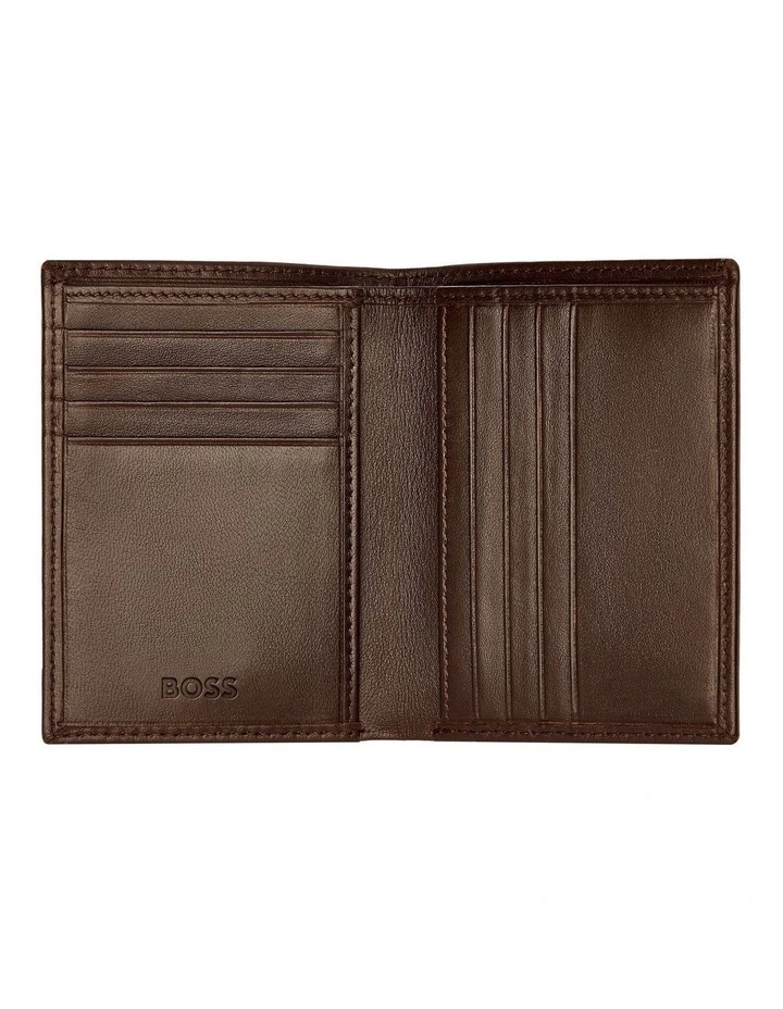 Folding card holder Classic Smooth Brown image 4